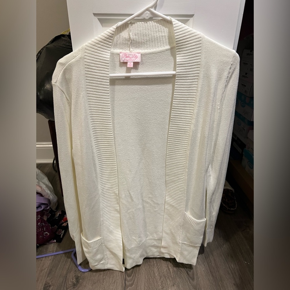 White cardigan